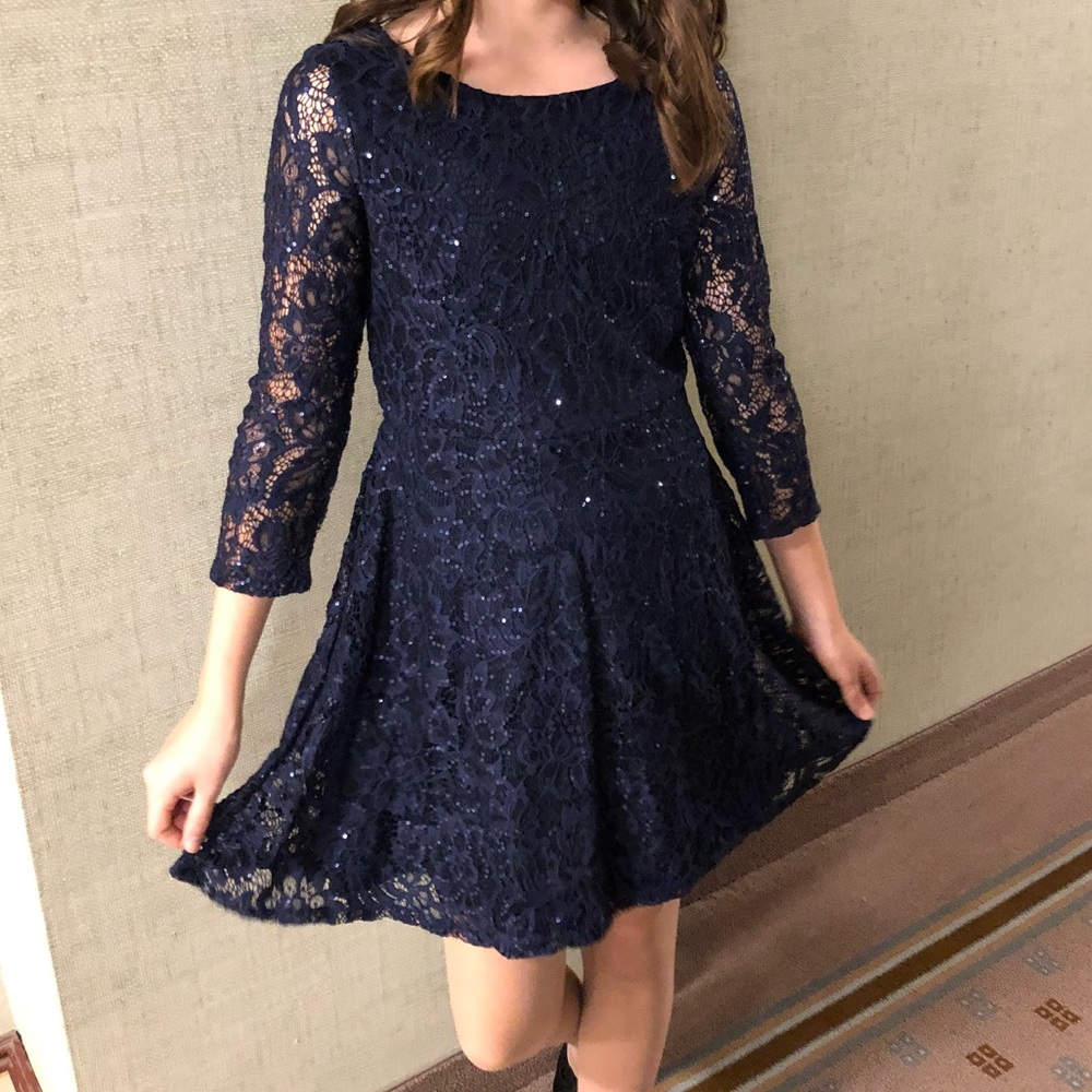 Blush by Us Angels Sequined Lace Dress